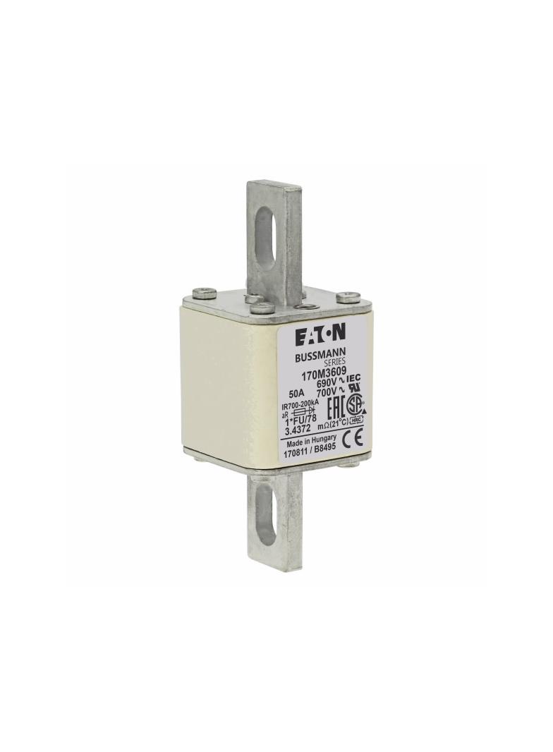 FUSE 50A 690V 1*FU/78 AR UC Wkładka szybka 50A AC 690V rozmiar 1 45x45x110 mm aR IE 170M3609 EATON