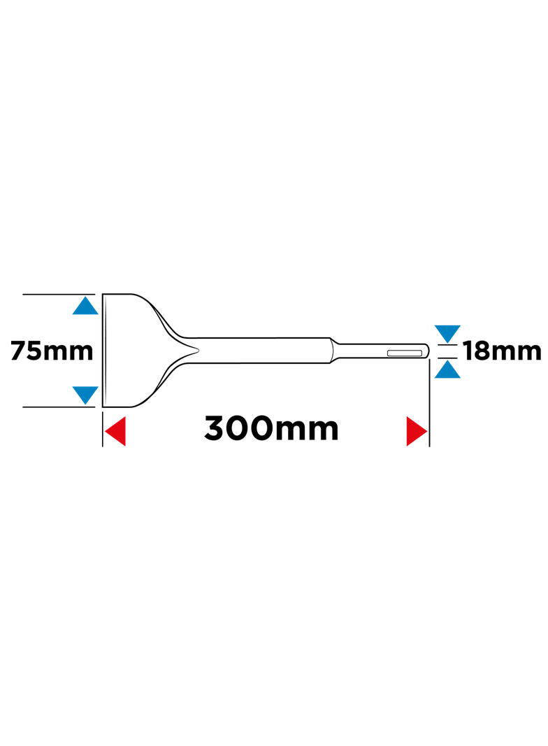 Dłuto SDS Max płaskie 75 x 300 mm