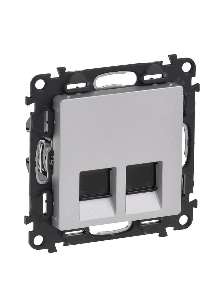 VALENA LIFE GNIAZDO 2 x RJ 45 kat. 6 UTP ALUMINIUM, Legrand