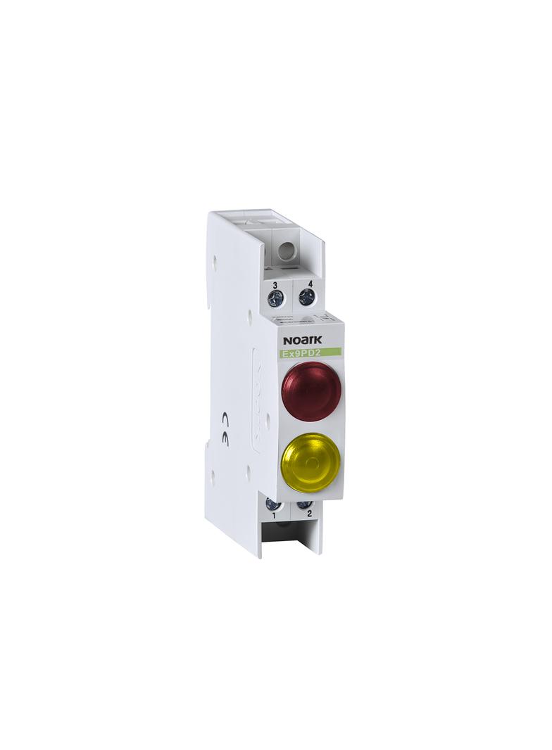 Ex9PD2ry 230V AC/DC Lampka sygnalizacyjna 230V AC/DC 1 czerwony 1 żółta LED 102488 NOARK