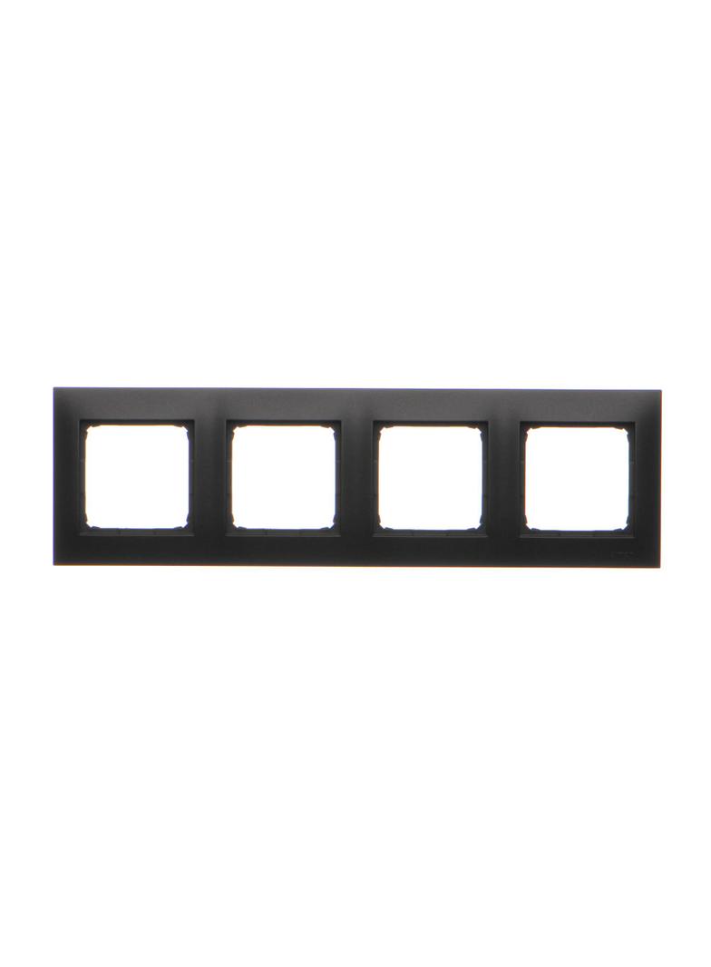 Simon 54 Premium Ramka 4-krotna PREMIUM do puszek karton-gips IP20 / IP44 czarny DRK4/49 KONTAKT