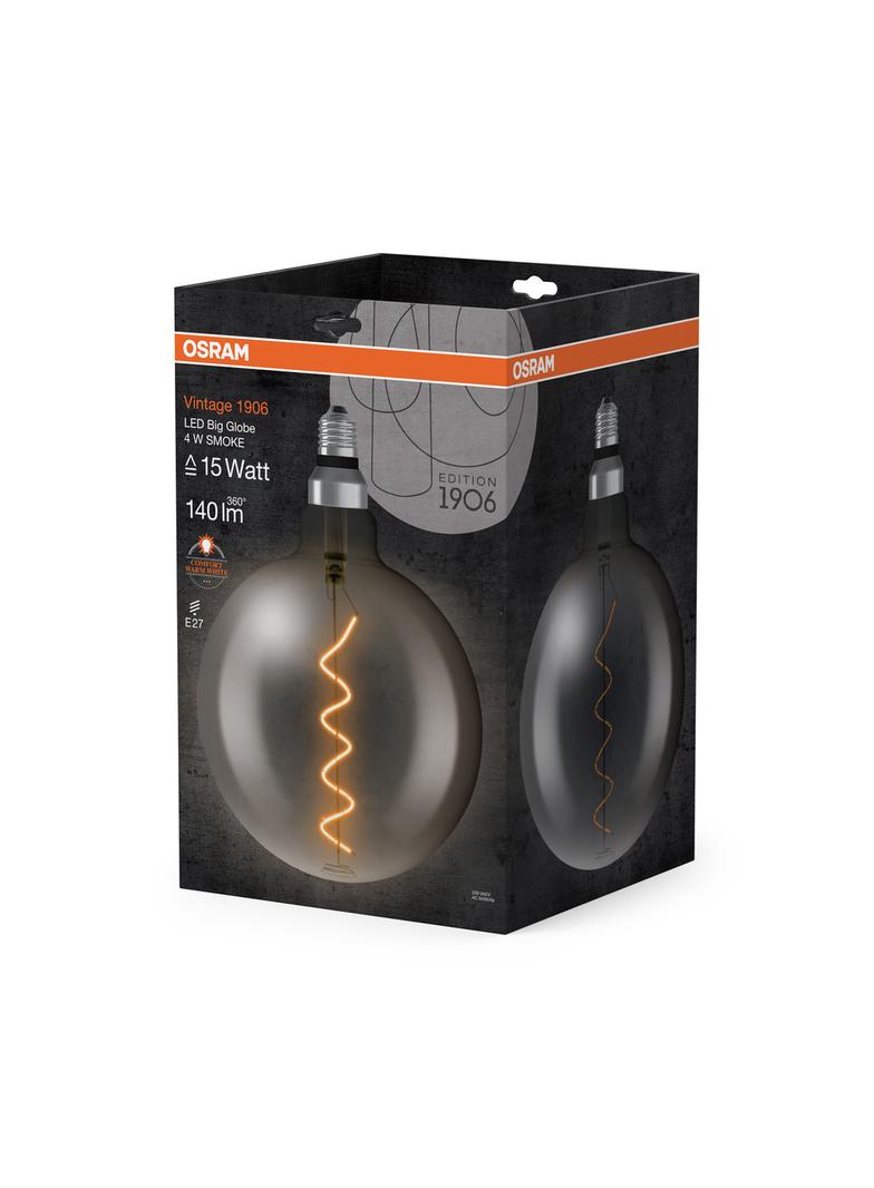 Lampa LED Vintage 1906 CL GLOBE200 Filament szkło przezroczyste SMOKE 12 non-dim 5W 818 E27