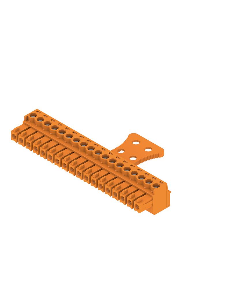 BCZ 3.81/18/180ZE SN OR BX Wtyk PCB (złącze wiązki), 3.81 mm, Liczba biegunów: 18, Przyłącze z jarzmem /50szt./ 1236430000 WEIDMÜLLER