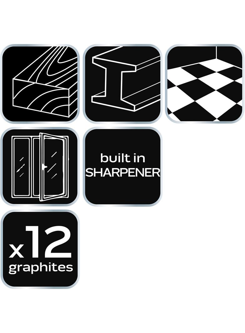 Ołówek, rysik automatyczny z temperówką plus 12 wkładów