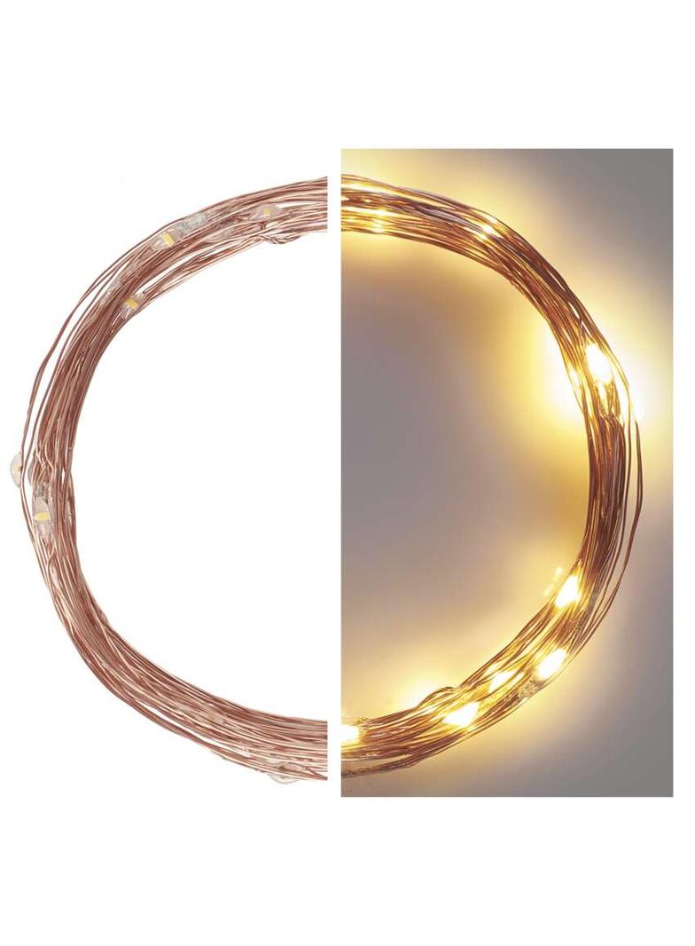 Lampki świąteczne 40 LED nano łezki 4m ciepła biel miedziany przewód timer D3AW01 EMOS