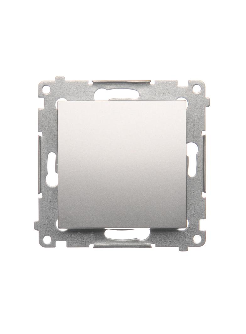 Simon 54 Przycisk pojedynczy rozwierny bez piktogramu 10A szybkozłączka srebrny mat
