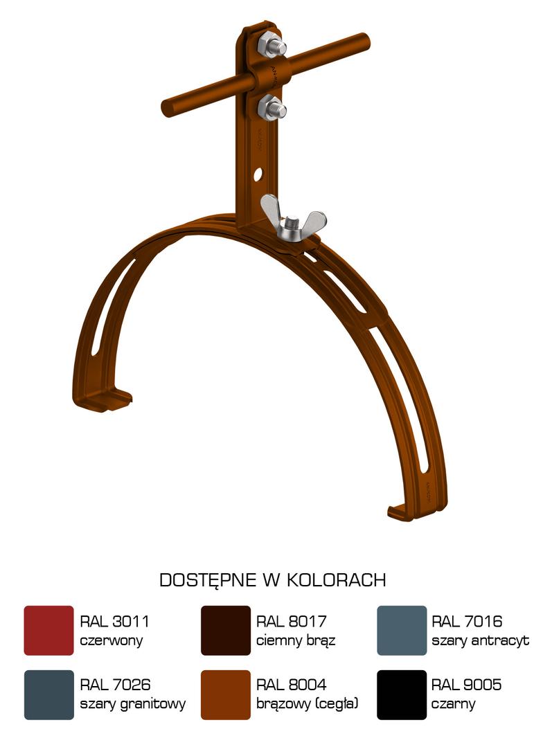 AN-14E/LA/-N Uchwyt gąsiorowy rozsuwany Z-śruba H=12 cm /LA/