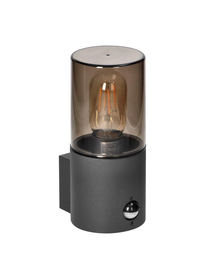 SALVIA oprawa ogrodowa hermetyczna z czujnikiem PIR E27 max. 15W IP54 szara AD-OP-6573GE27PPR ORNO