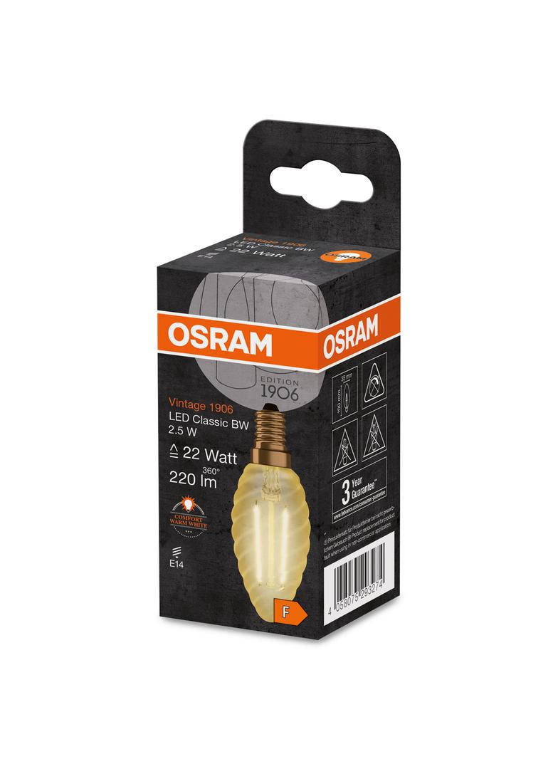 Lampa LED Vintage 1906 CL BW Filament szkło przezroczyste GOLD 22 non-dim 2,5W 824 E14