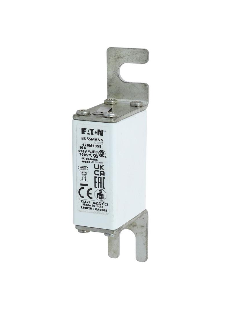 16A 690V IEC gR 000/80 SQ.BODY IND. FUSE Wkładka szybka 16A AC 690V DIN 000 21x40x100 mm, 170M1359 E
