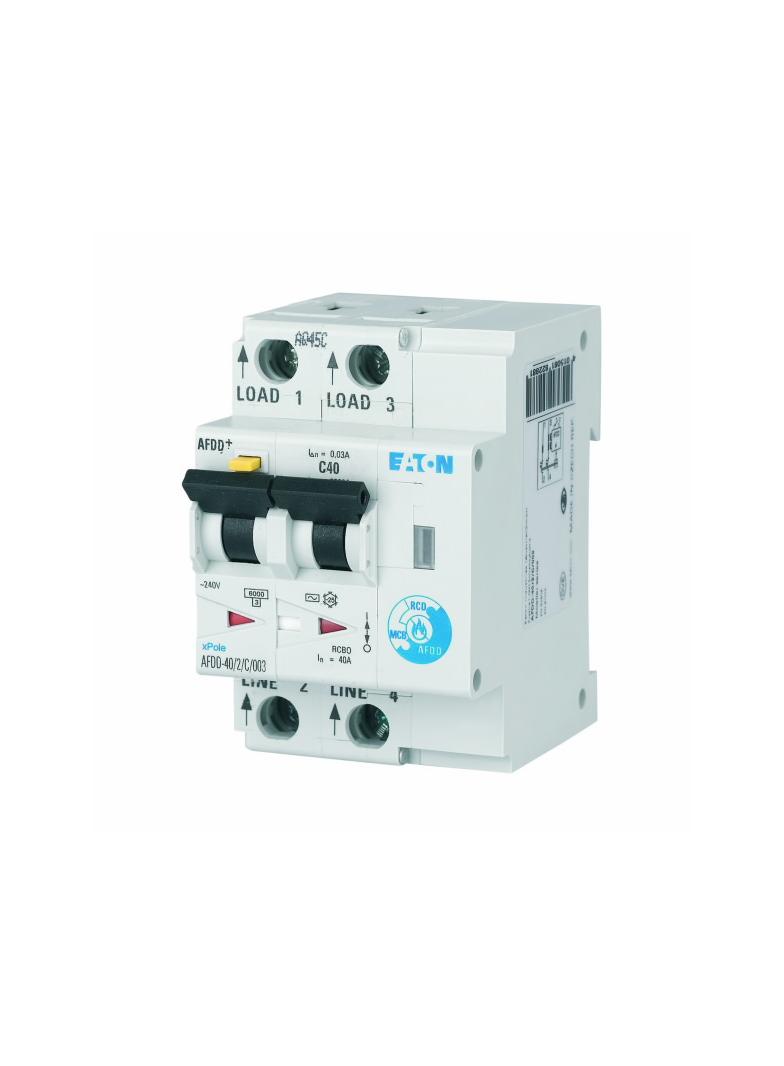 AFDD-40/2/C/003 Przeciwpożarowy detektor iskrzenia 10kA C40A 2P 30mA typ AC 187239 EATON