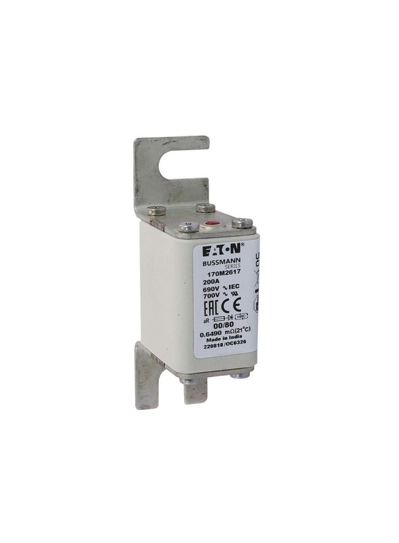 200A 690V aR 00/80 SQ. BODY IND. FUSE Wkładka szybka 200A AC 690V DIN 00 30x51x100 mm aR, 170M2617 E