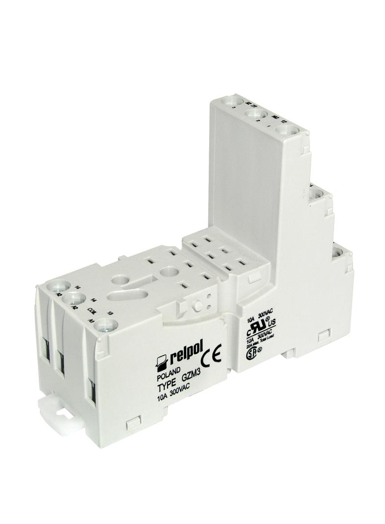 GZM3-SZARE Gniazdo wtykowe, do przekaźnika R3 - szerokość 27 mm