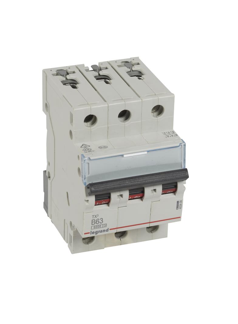 WYŁĄCZNIK NADPRĄDOWY S 303 3P B 63A 6000A SERII TX3, Legrand