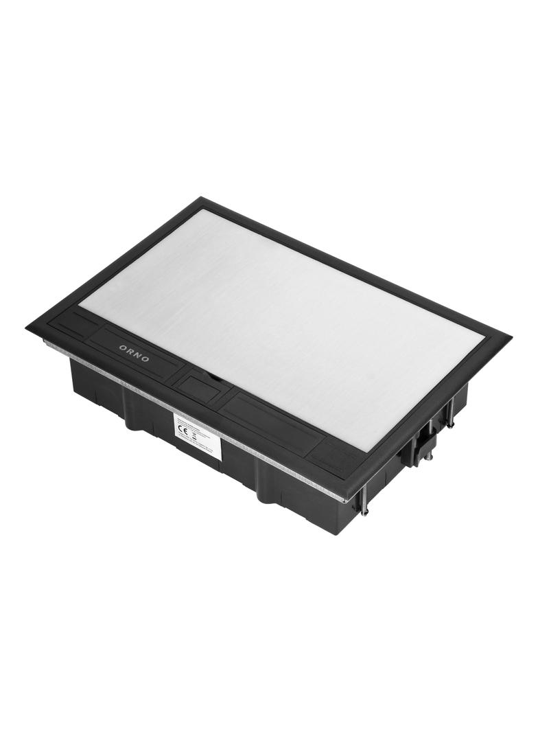 Puszka podłogowa na gniazda modułowe 8 x 45x45mm lub 16 x 22,5x45mm, pokrywa: materiał własny, czarn