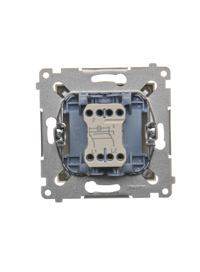 Simon 54 Łącznik krzyżowy z podświetleniem LED 10A 250V szybkozłączka złoty mat DW7L.01/44 KONTAKT