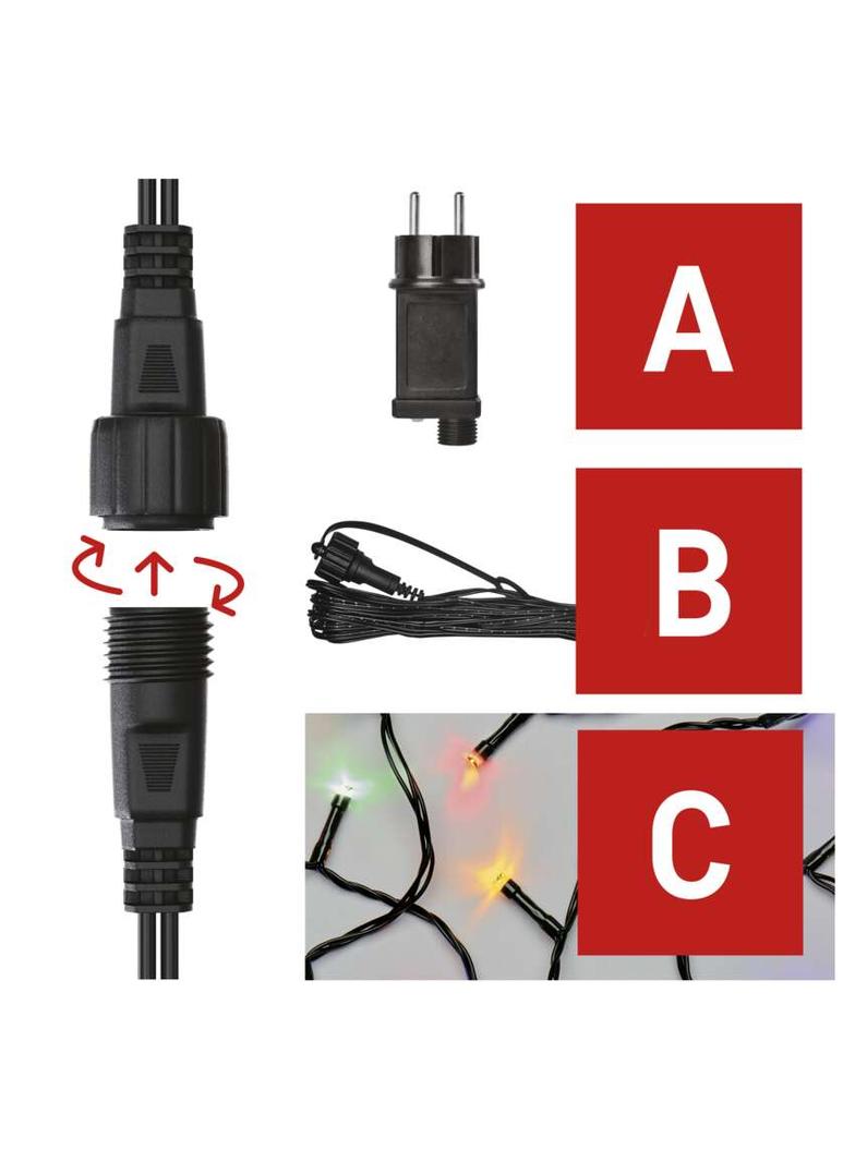 Oświetlenie łączone Standard - zestaw zasilacz + 100LED 10m multikolor, IP44, timer D1AM01 EMOS