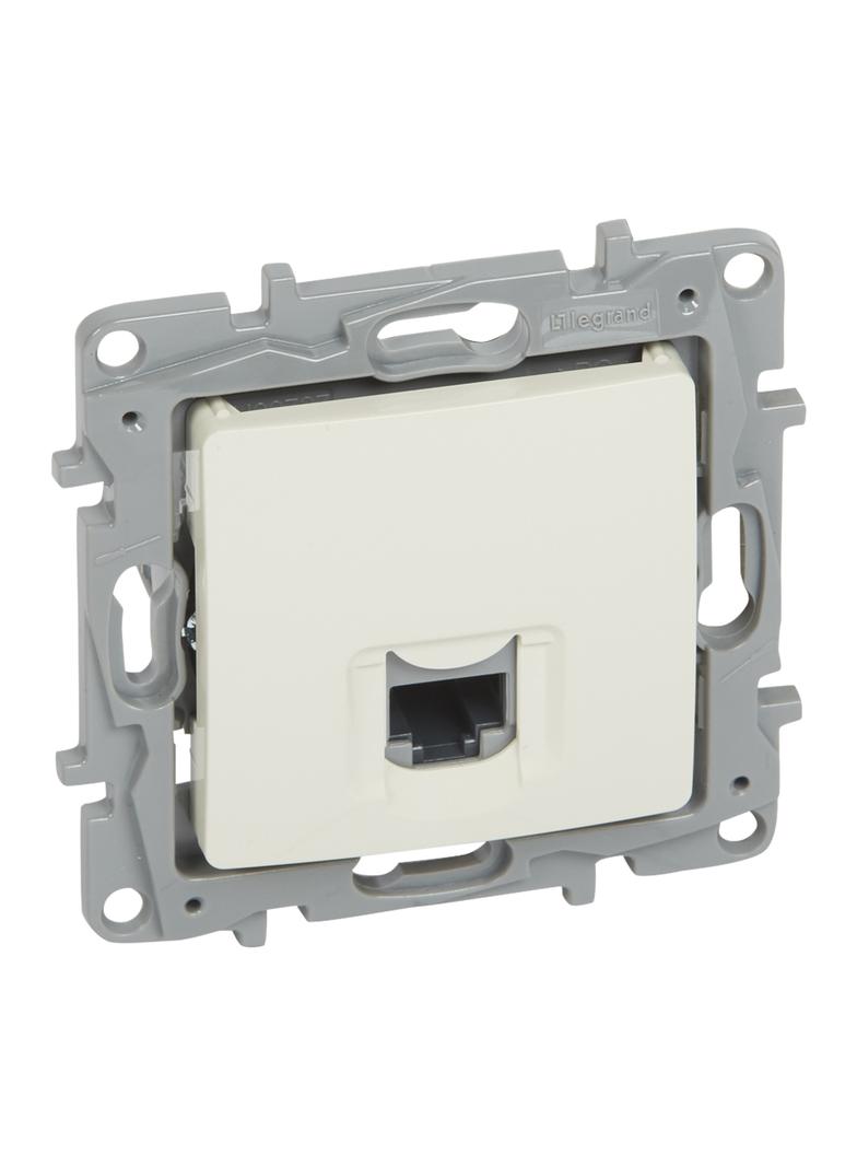 NILOE - GNIAZDO POJEDYNCZE RJ45 KAT 5 UTP KREMOWE, Legrand