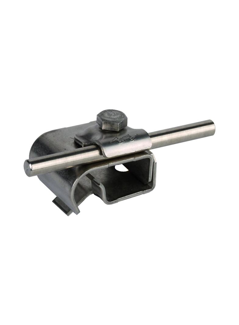 Zacisk do rynny, do zawiniętych brzegów 16-22 mm, stal nierdzewna NIRO