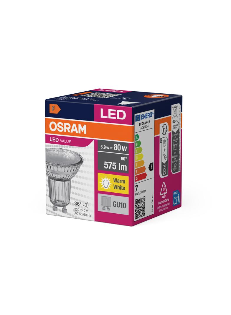 Żarówka LED VALUE PAR16 80 36 6,9W/830 GU10 575lm 4058075096646 LEDVANCE