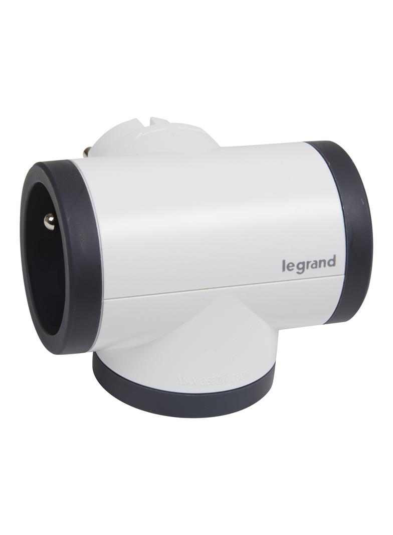 ROZGAŁĘŹNIK OBROTOWY 3X2P+Z - BIAŁY/GRAFITOWY, Legrand