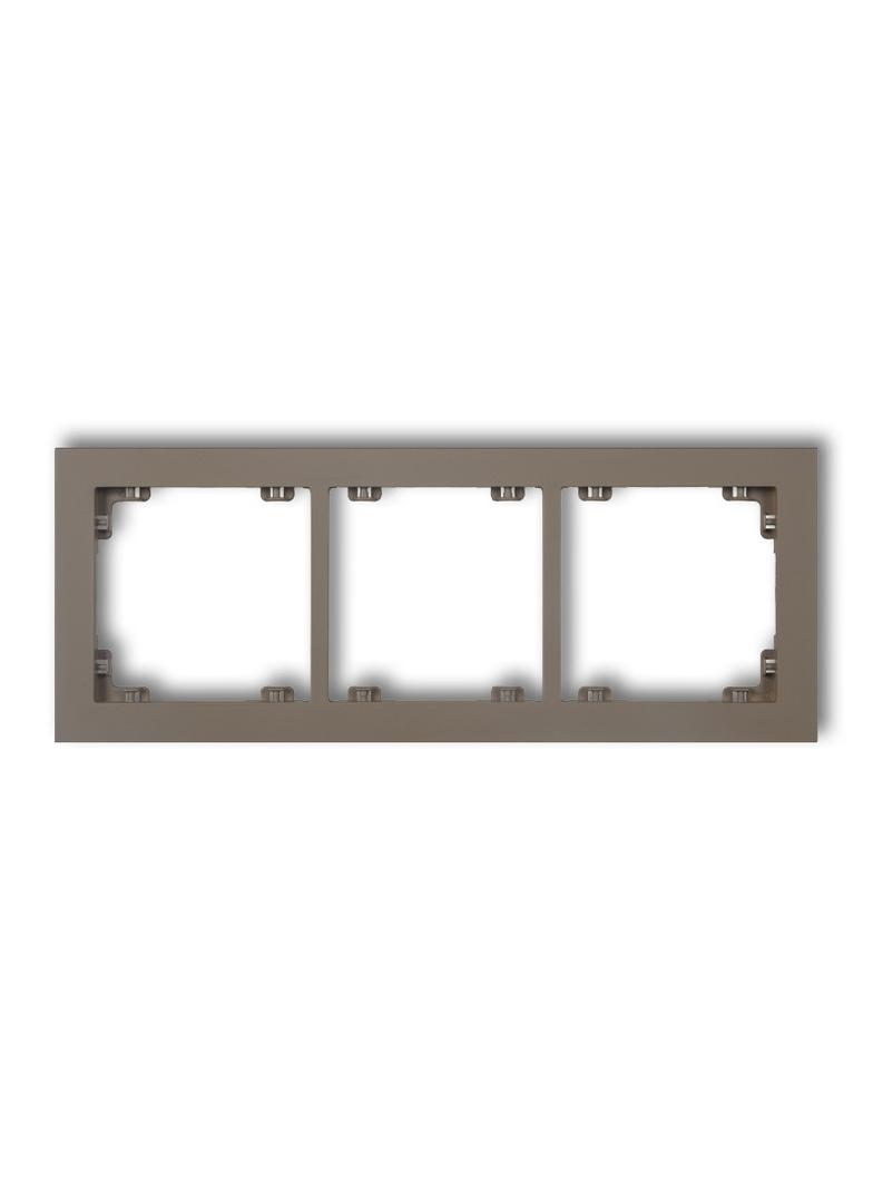 DECO Ramka potrójna z tworzywa DECO Pastel Matt czekoladowa 49DR-3 KARLIK