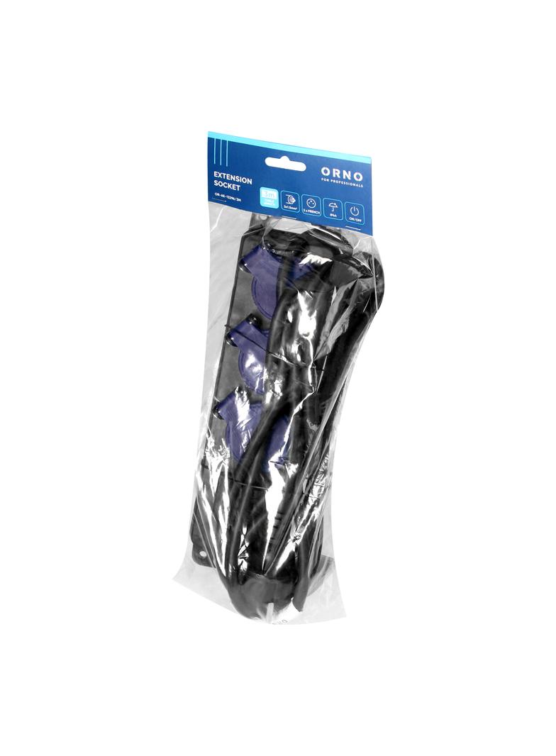 Przedłużacz warsztatowy bryzgoszczelny z wyłącznikiem IP44, 3 gniazda 2P+Z IP44, przewód gumowy, H05