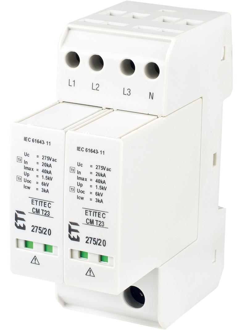 Ogranicznik przepięć T2+T3 (C+D) TEC CM T23 275/20 4+0 RC 002440653 ETI