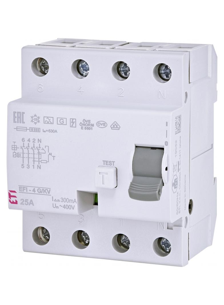 EFI-4 A G/KV 25/0.3 Wyłącznik różnicowoprądowy - krótkozwłoczny