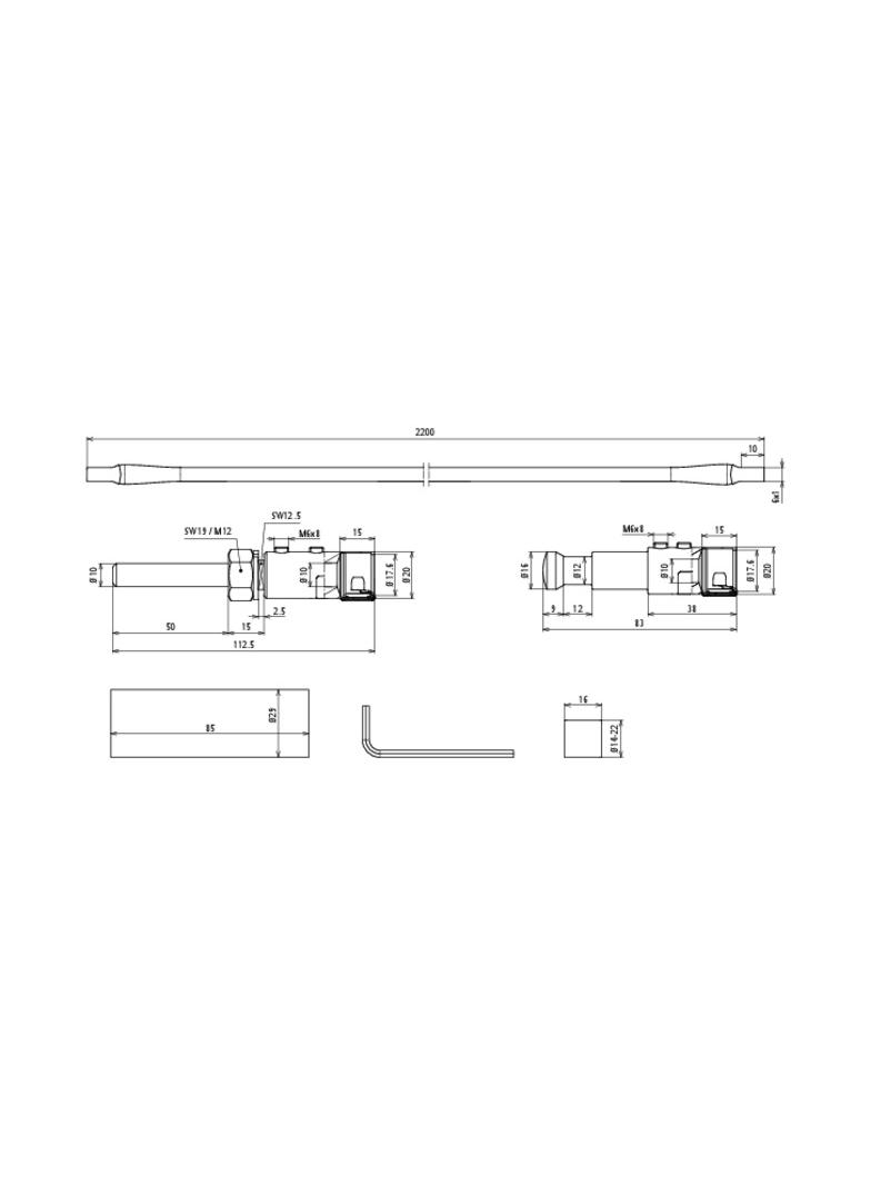 Zestaw przyłączeniowy do HVI light fi 20 mm z taśmą dł. 2200 mm do układania w rurze