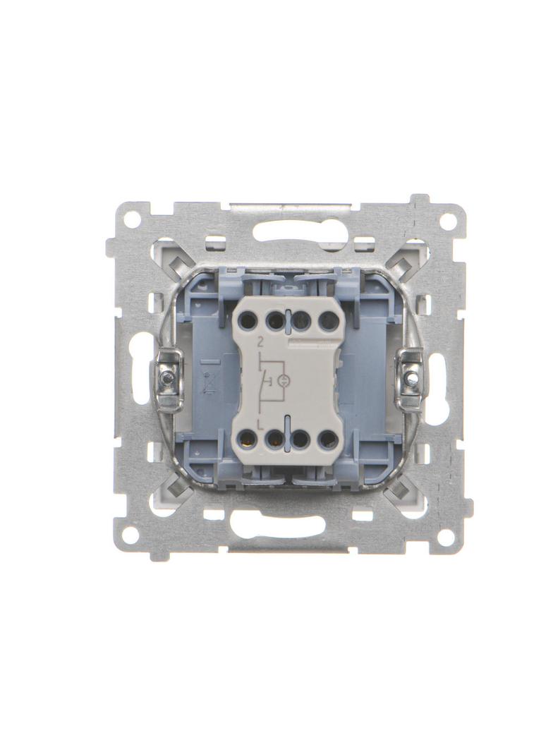 Simon 55 Przycisk zwierny pojedynczy zwierny z podświetleniem LED szybkozłączka Aluminium mat TP1L.01/143 KONTAKT