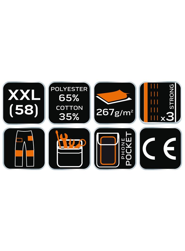 Spodnie robocze, białe, rozmiar XXL/58