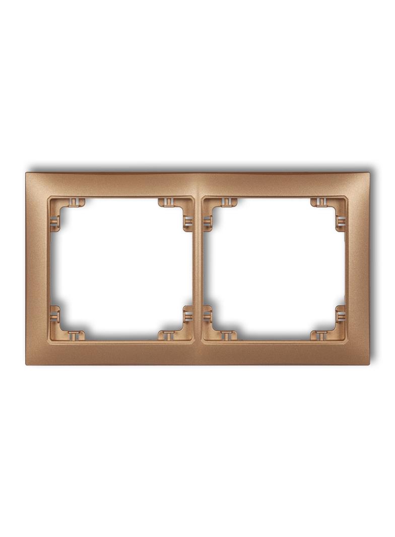 DECO Ramka podwójna z tworzywa DECO Soft złoty metalik 8DRSO-2 KARLIK