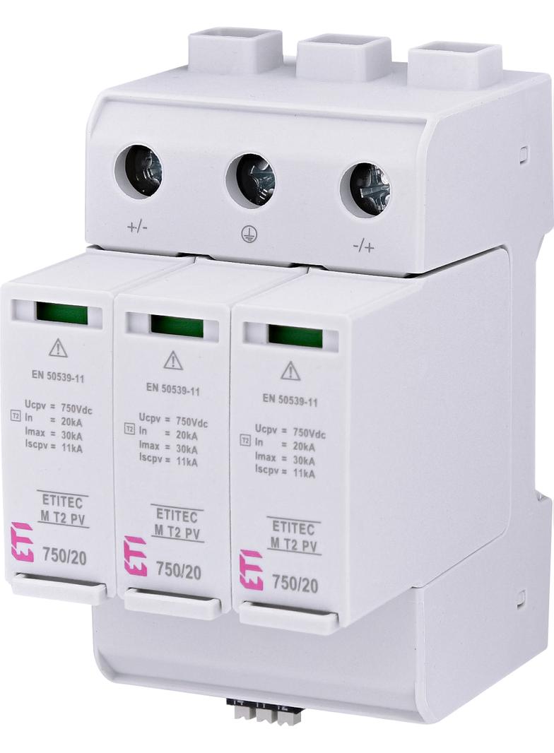 Ogranicznik przepięć T2 (C) - do systemów PV TEC M T2 PV 1500/20 Y RC 002440518 ETI