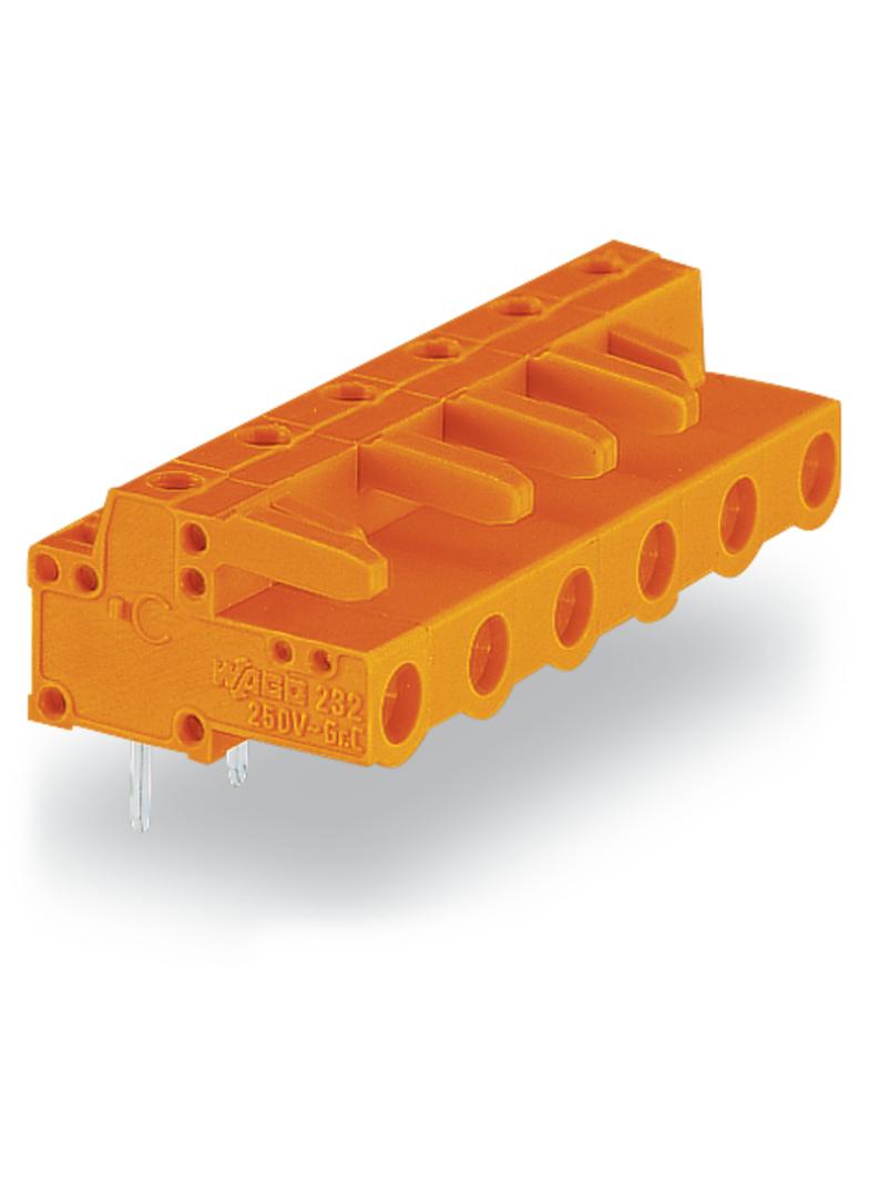 MCS-MIDI Classic gniazdo kątowe 6-bieg. pomarańczowe raster 7,62 mm