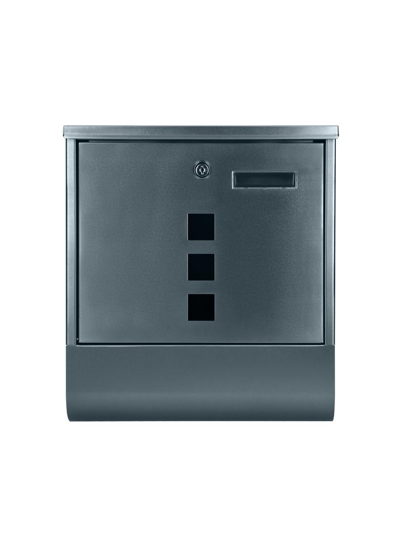 Skrzynka na listy HAITI z galwanizowanej stali z gazetnikiem i okienkami i wizytownikiem antracyt MB