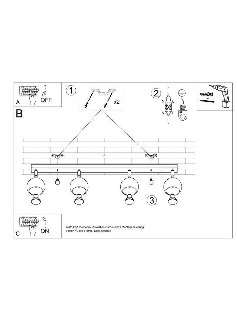 Sollux Plafon OCULARE 4L czarny SL.0447