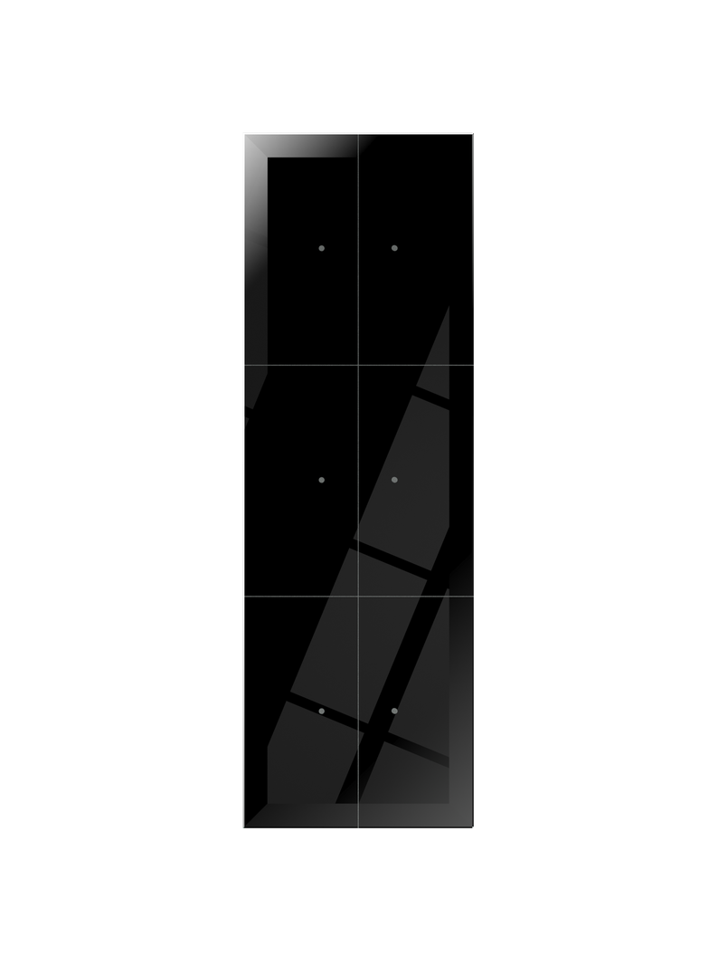 Dotykowy panel szklany potrójny 6 pól dotykowych czarny GP-222-B F&F