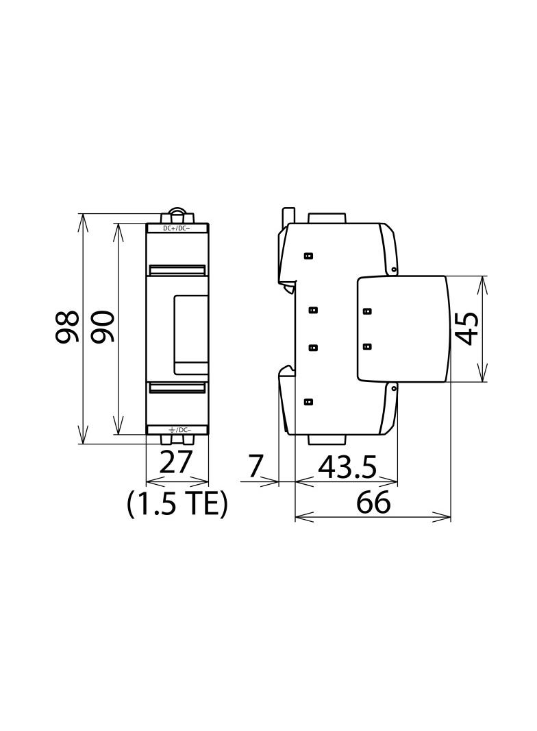 Ogranicznik przepięć typu 2, guard SE DC, 1-bieg. Uc 60 V DC 972110 DEHN