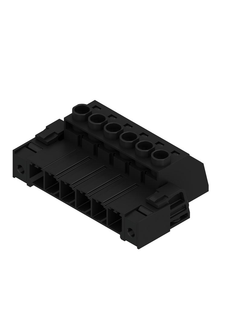 SVZ 7.62HP/06/180F SN BK BX Wtyk PCB (złącze wiązki), 7.62 mm, Liczba biegunów: 6, Przyłącze z jarzmem /50szt./ 1931850000 WEIDMÜLLER