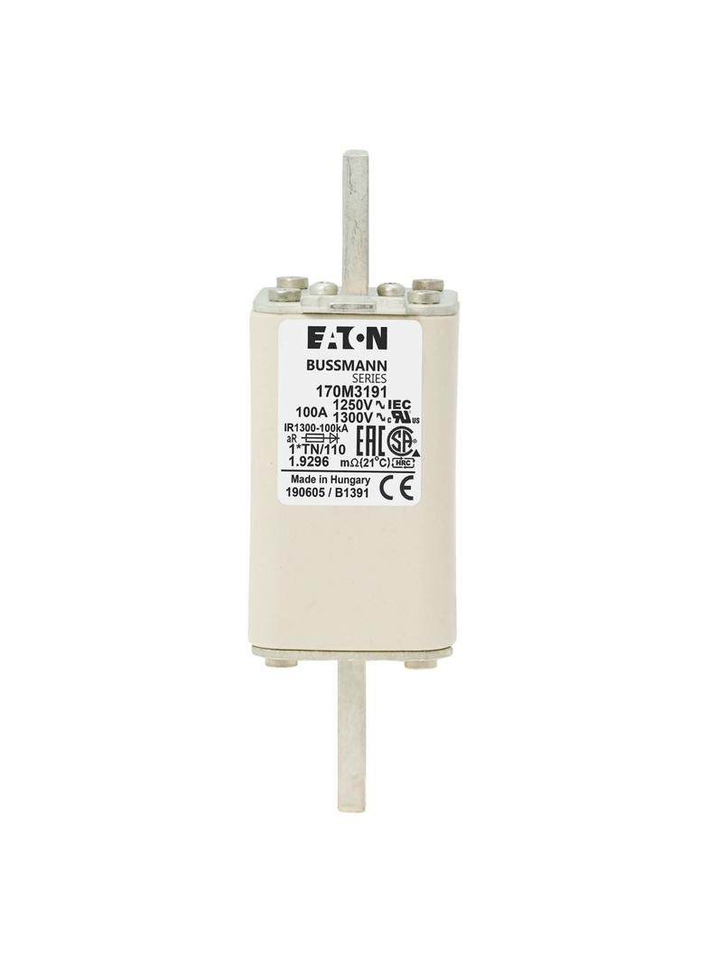 FUSE 100A 1250V 1*TN/110 AR CU Wkładka szybka 100A AC 1250V rozmiar 1 45x58x138 mm a 170M3191 EATON