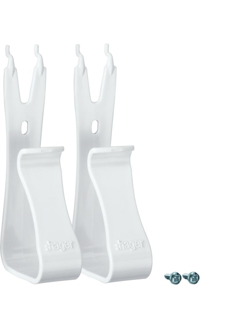 Uchwyt dla urządzeń multimedialnych plastikowy biały (zestaw 2szt.) VZ02MM HAGER