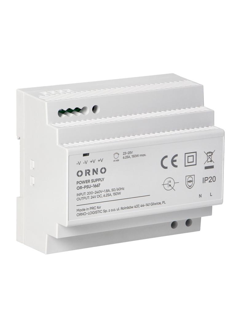 Zasilacz na szyne DIN 24VDC 6.25A 150W 6 modułów OR-PSU-1667 ORNO