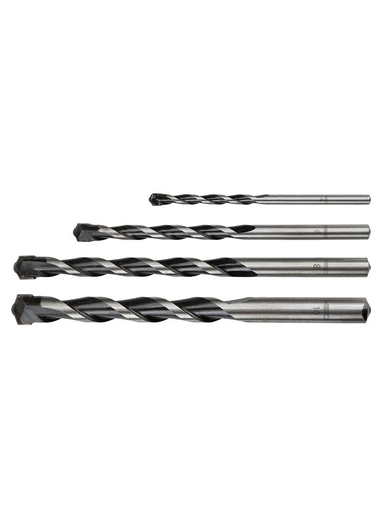 Wiertła do betonu 4-10 mm, zestaw 4 szt., końcówka motylkowa