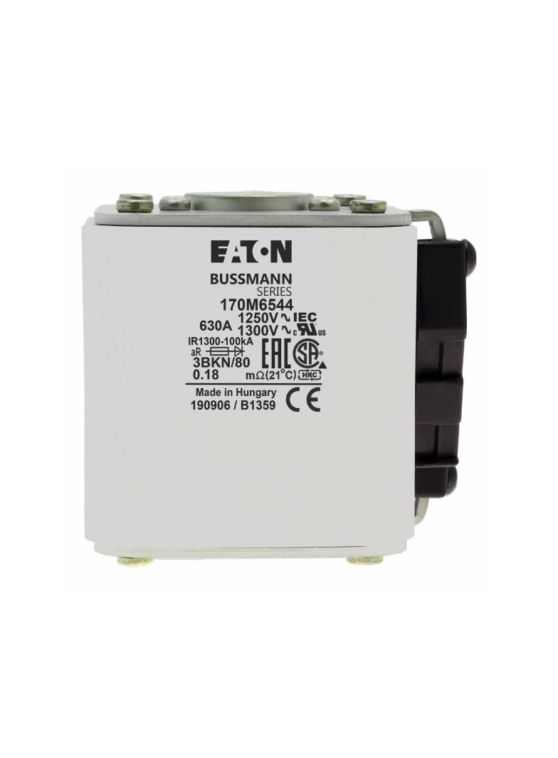 FUSE 630A 1250V 3BKN/80 AR CU Wkładka szybka 630A AC 1250V rozmiar 3 76x92x83 mm aR IEC UL 170M6544