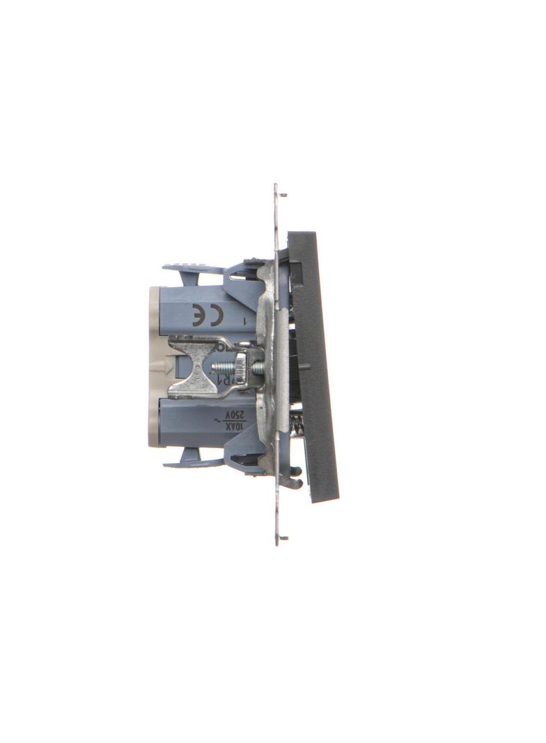 Simon 55 Przycisk zwierny pojedynczy rozwierny bez piktogramu szybkozłączka Grafitowy mat