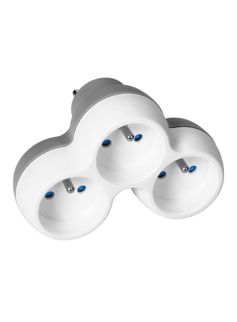 Rozgałęźnik 3x2P+Z, biało-szary OR-AE-13239 ORNO