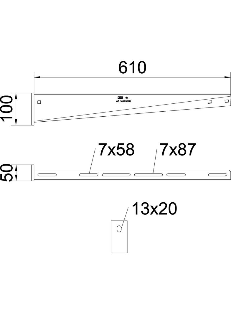 AW 30/61, WSPORNIK WIESZAKOWY U 610MM FT
