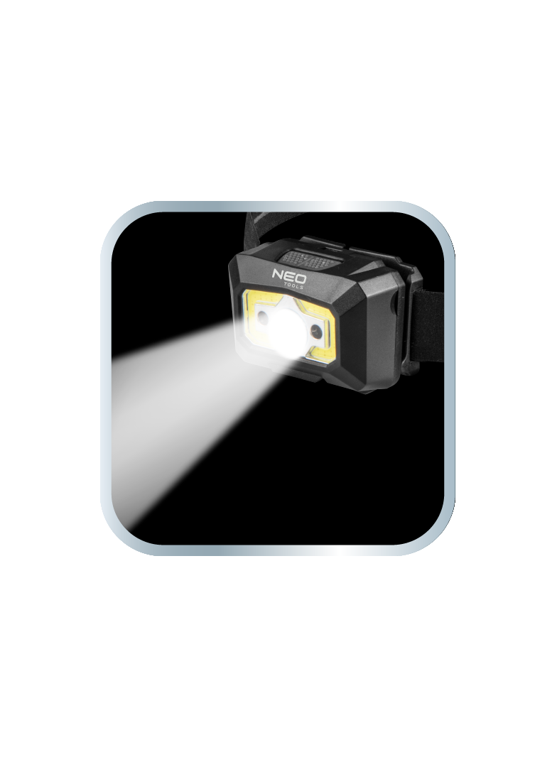 Latarka czołowa akumulatorowa USB 250 lm COB LED + czujnik ruchu