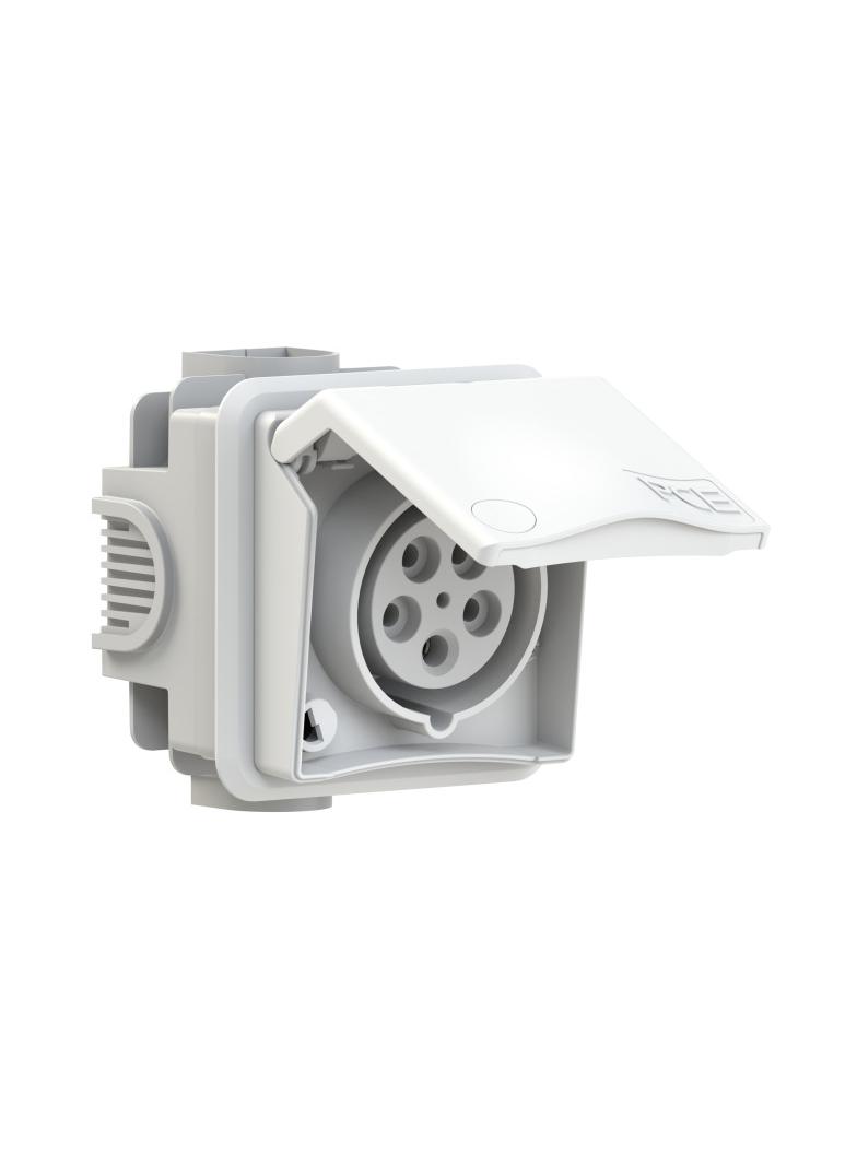 GNIAZDO ZABUDOWANE SERIA DESIGN IP44 gniazdo podtynkowe przelotowe 16A 3P+Z+N 400V 885-6v PCE